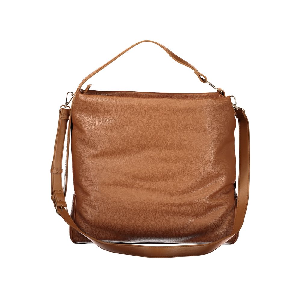 Marrone Polyurethane Women Handbag - ventzia