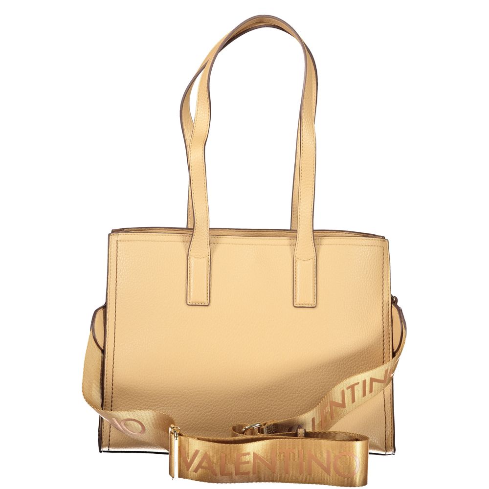 Beige Polyurethane Women Handbag - ventzia
