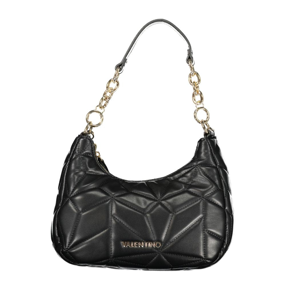 Black Polyurethane Women Handbag - ventzia