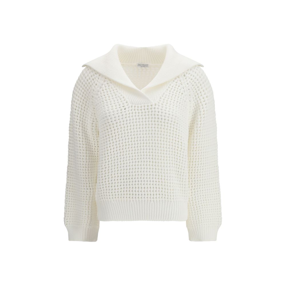 White Cotton Sweatshirt - ventzia