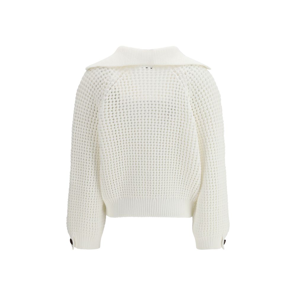 White Cotton Sweatshirt - ventzia
