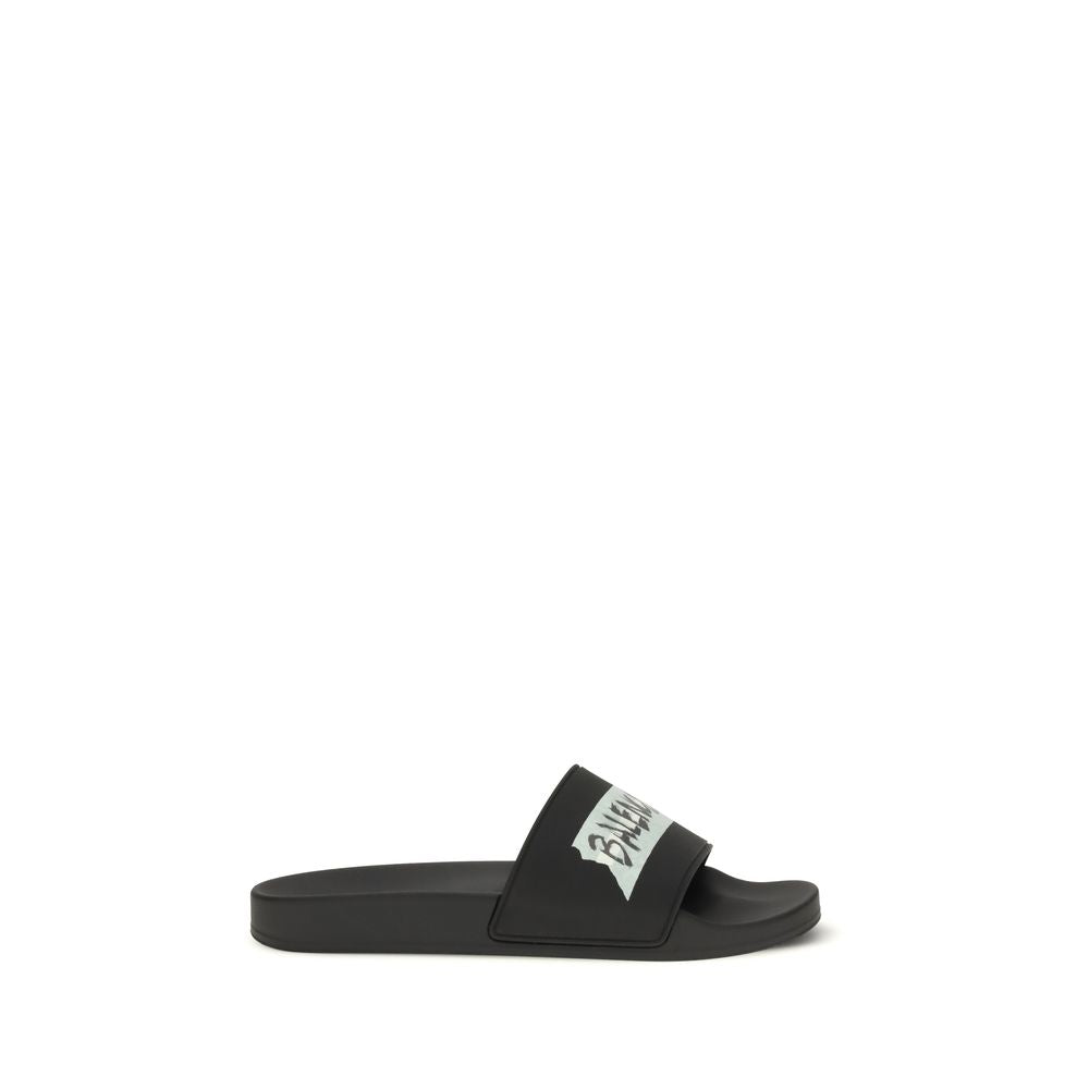 Black Rubber Sandals - ventzia