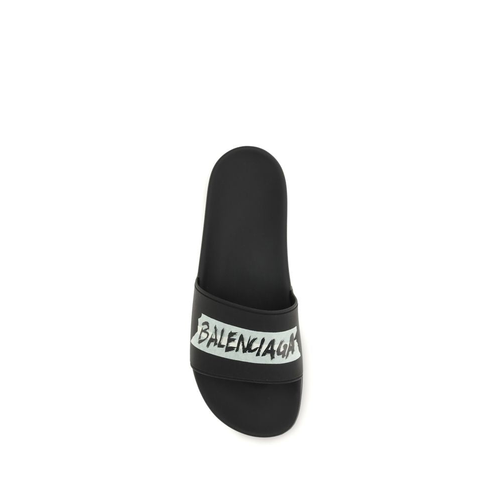 Black Rubber Sandals - ventzia