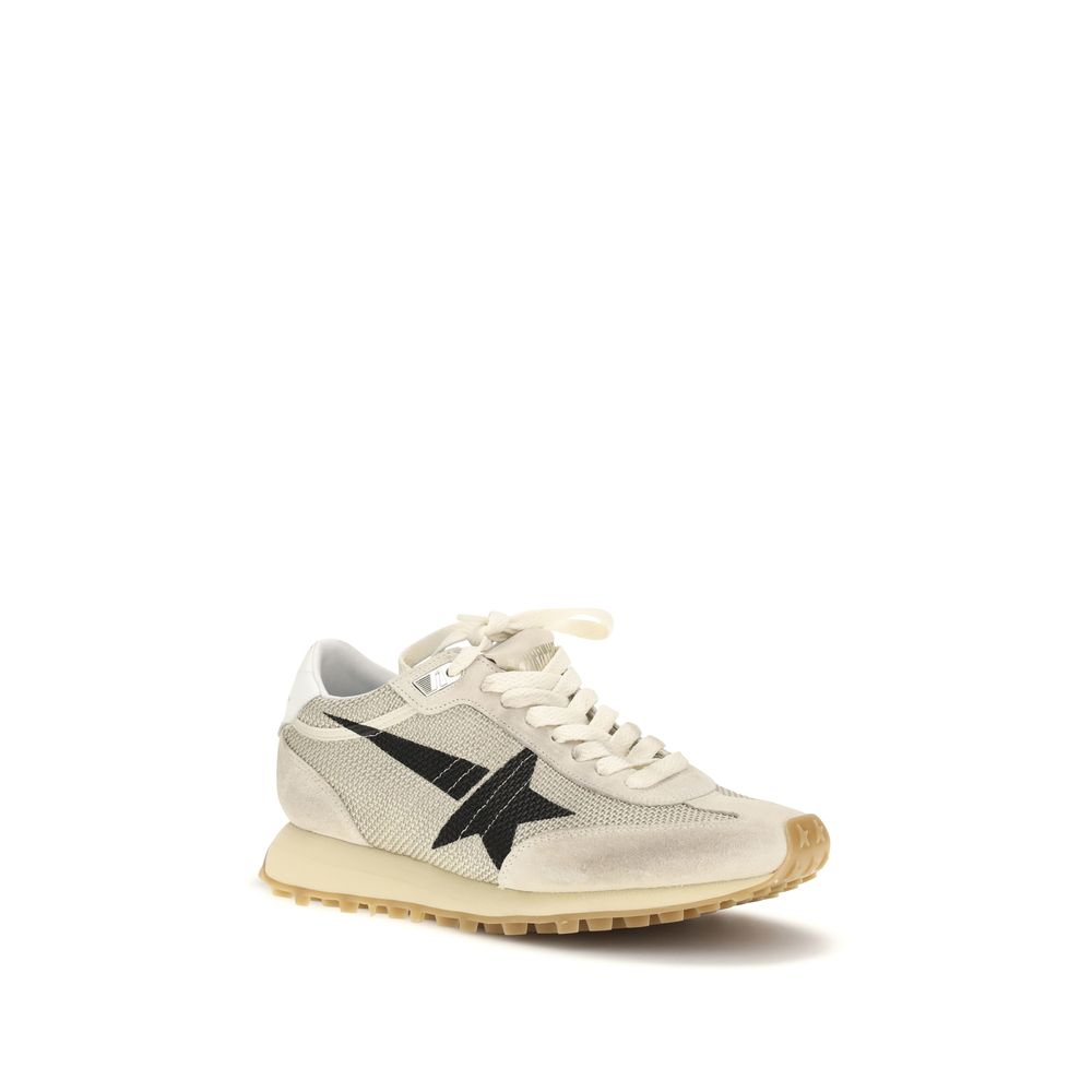 Beige Calf Leather Bos Taurus Athletic Sneakers - ventzia