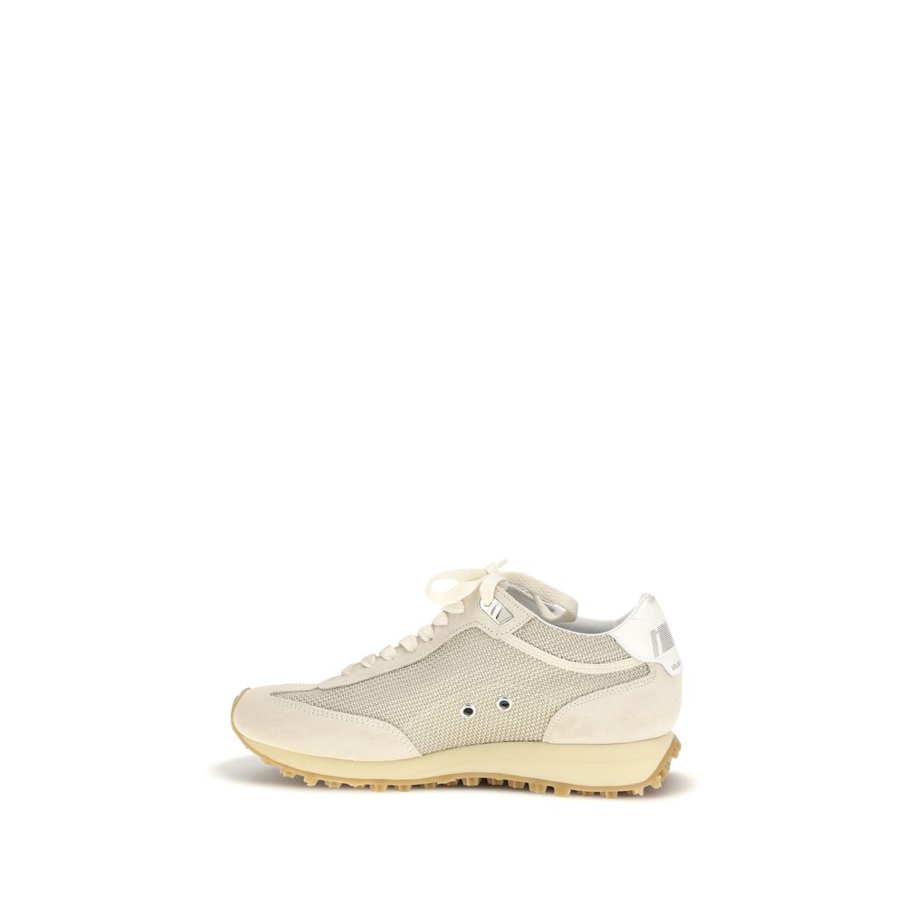 Beige Calf Leather Bos Taurus Athletic Sneakers - ventzia