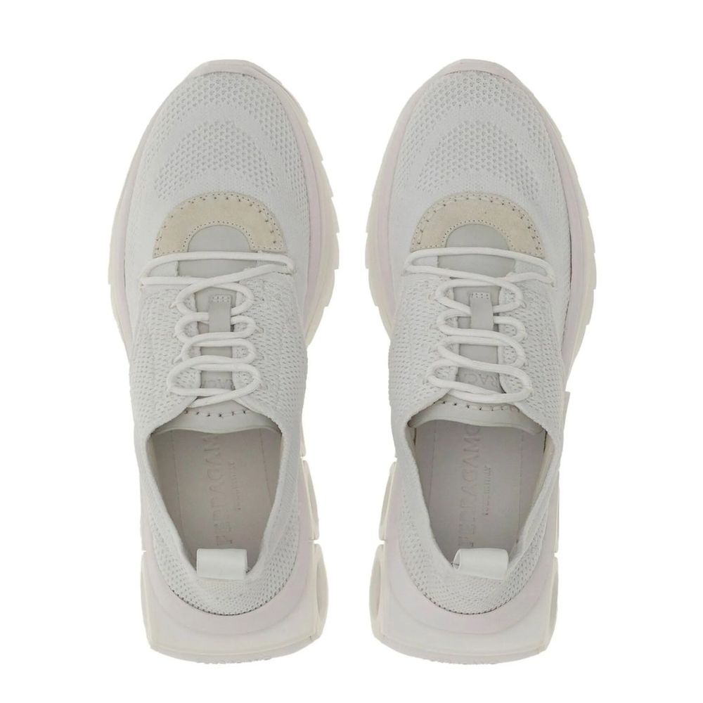 White Nylon Athletic Sneakers - ventzia