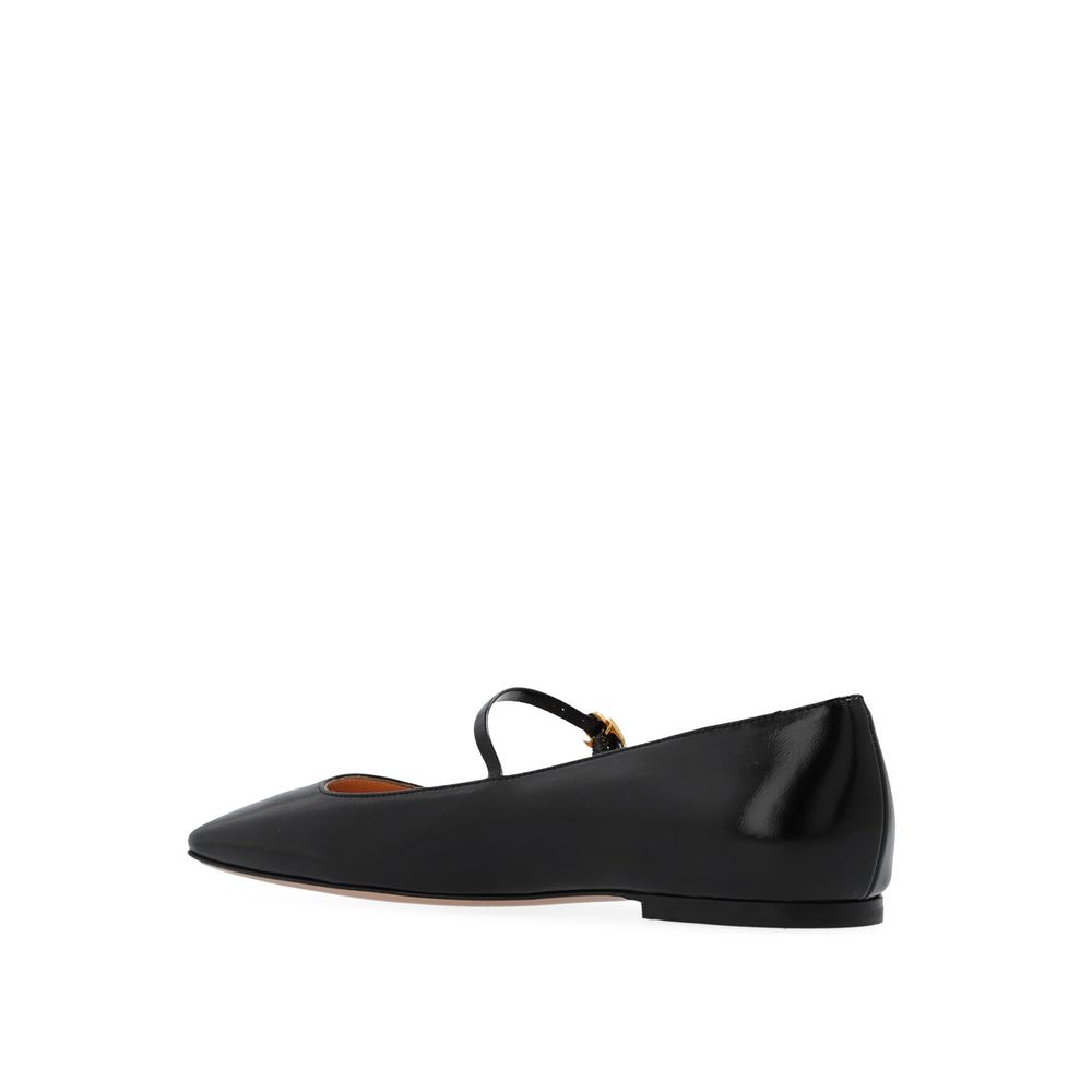 Black Calfskin Ballet Flats - ventzia
