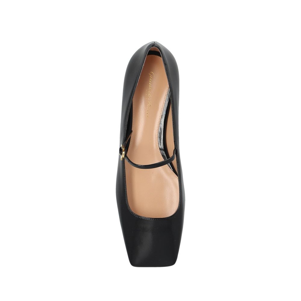 Black Calfskin Ballet Flats - ventzia