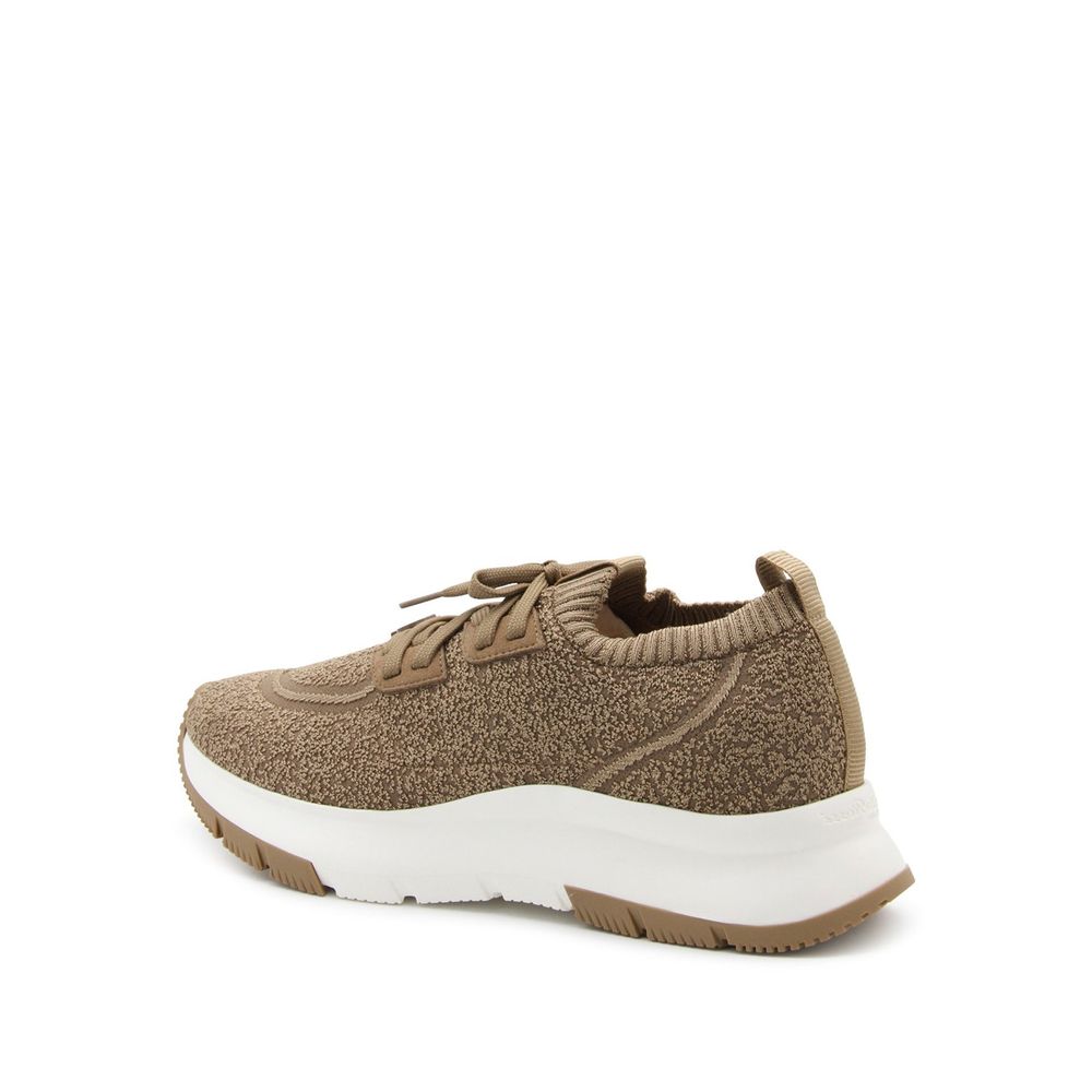 Brown Fabric Athletic Sneakers - ventzia