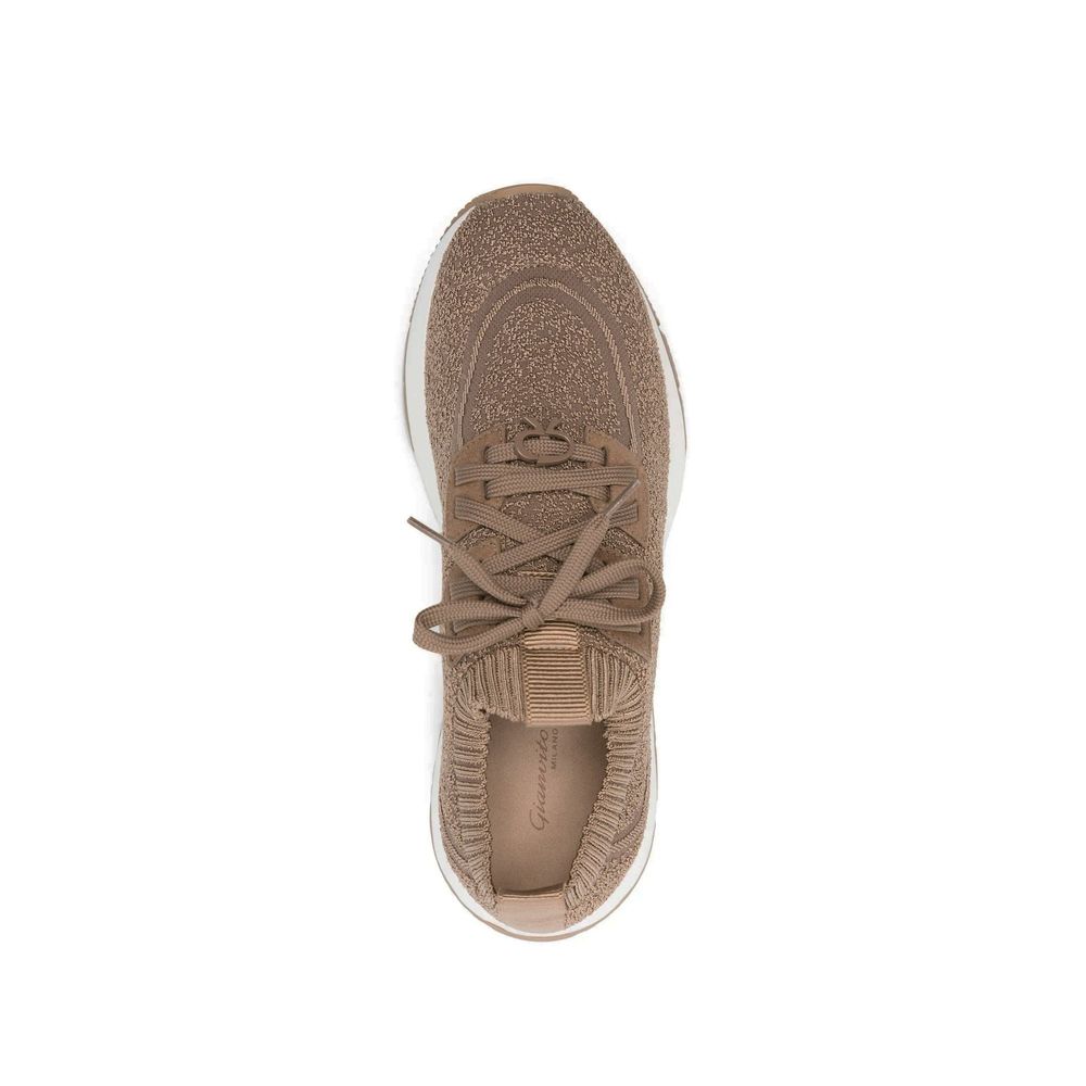 Brown Fabric Athletic Sneakers - ventzia