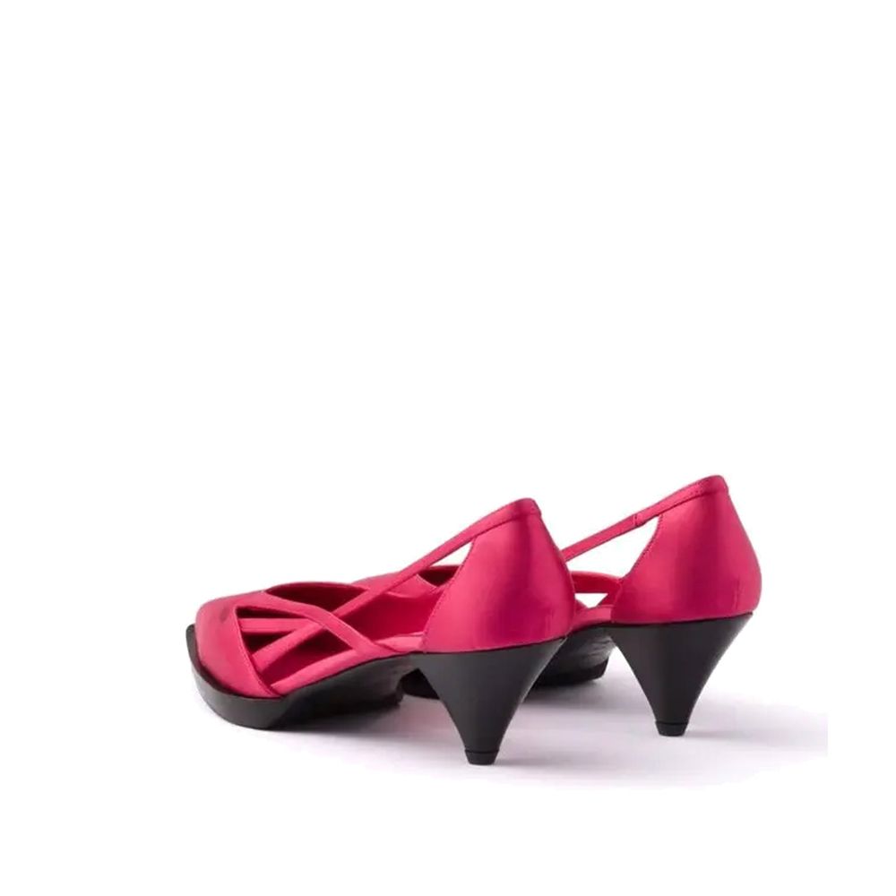 Multicolor Silk Mid Heel Pumps - ventzia