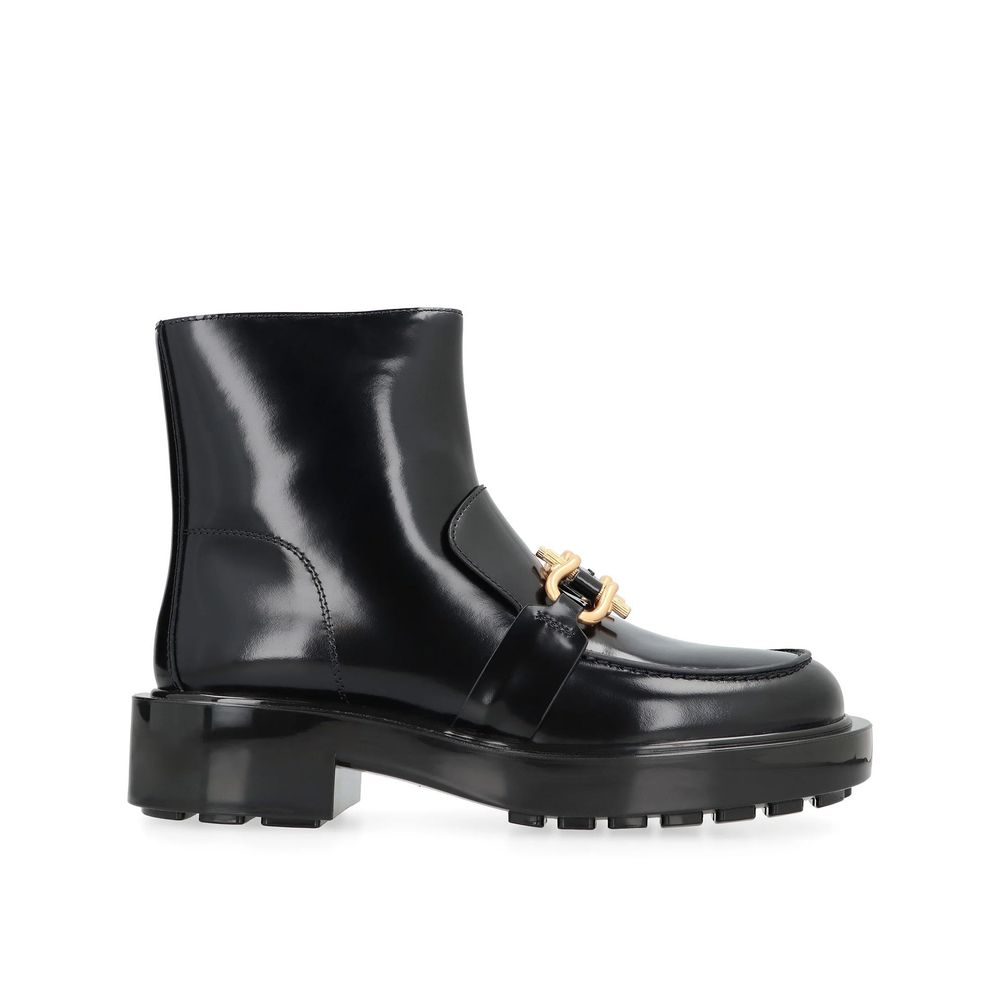 Black Calfskin Ankle Boots - ventzia