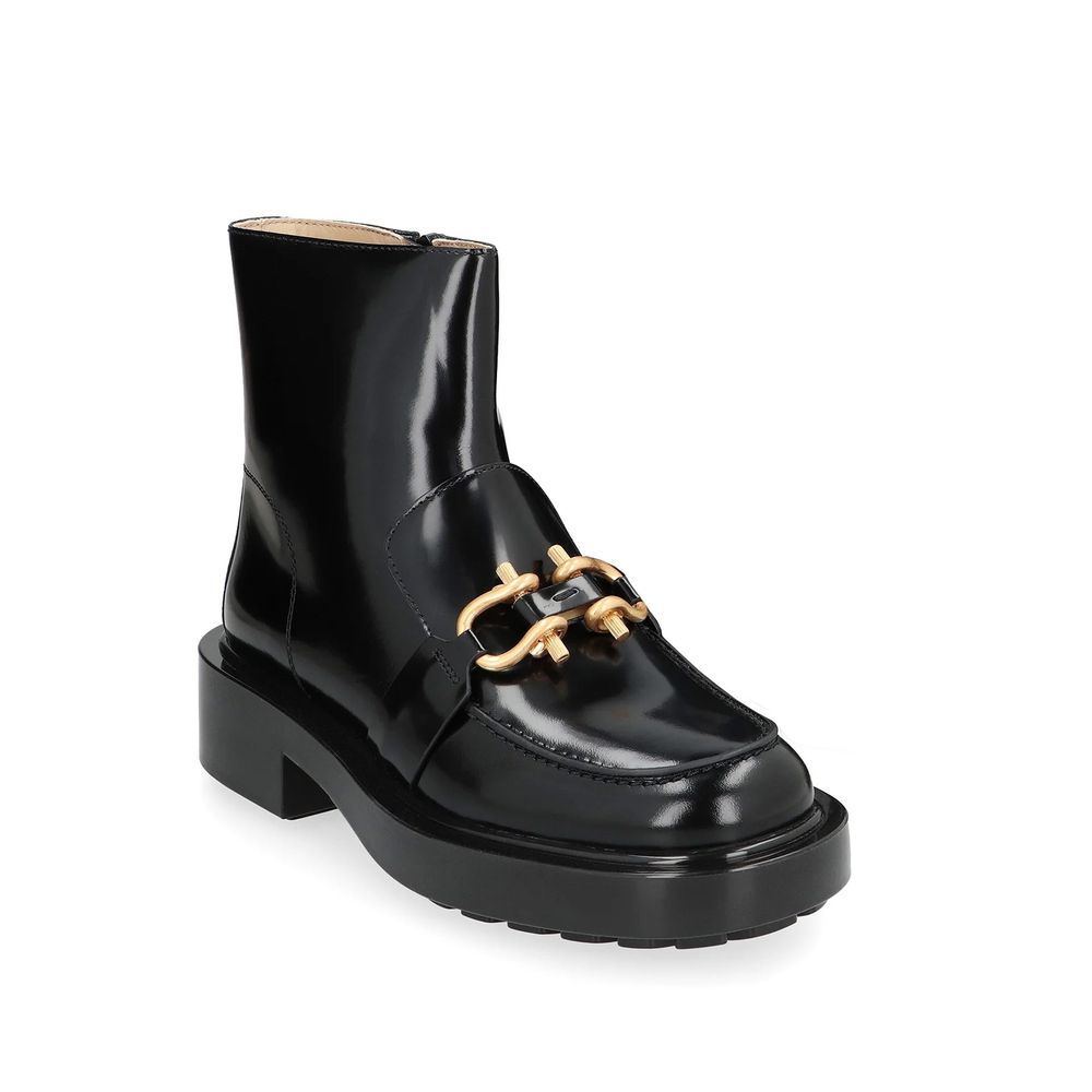 Black Calfskin Ankle Boots - ventzia