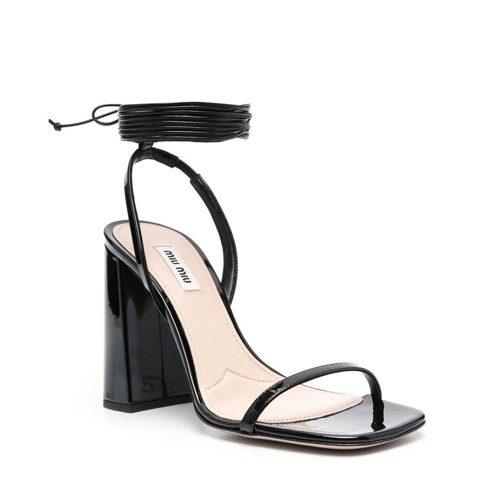 Black Calfskin Platform Sandals - ventzia