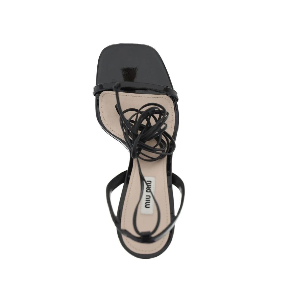 Black Calfskin Platform Sandals - ventzia