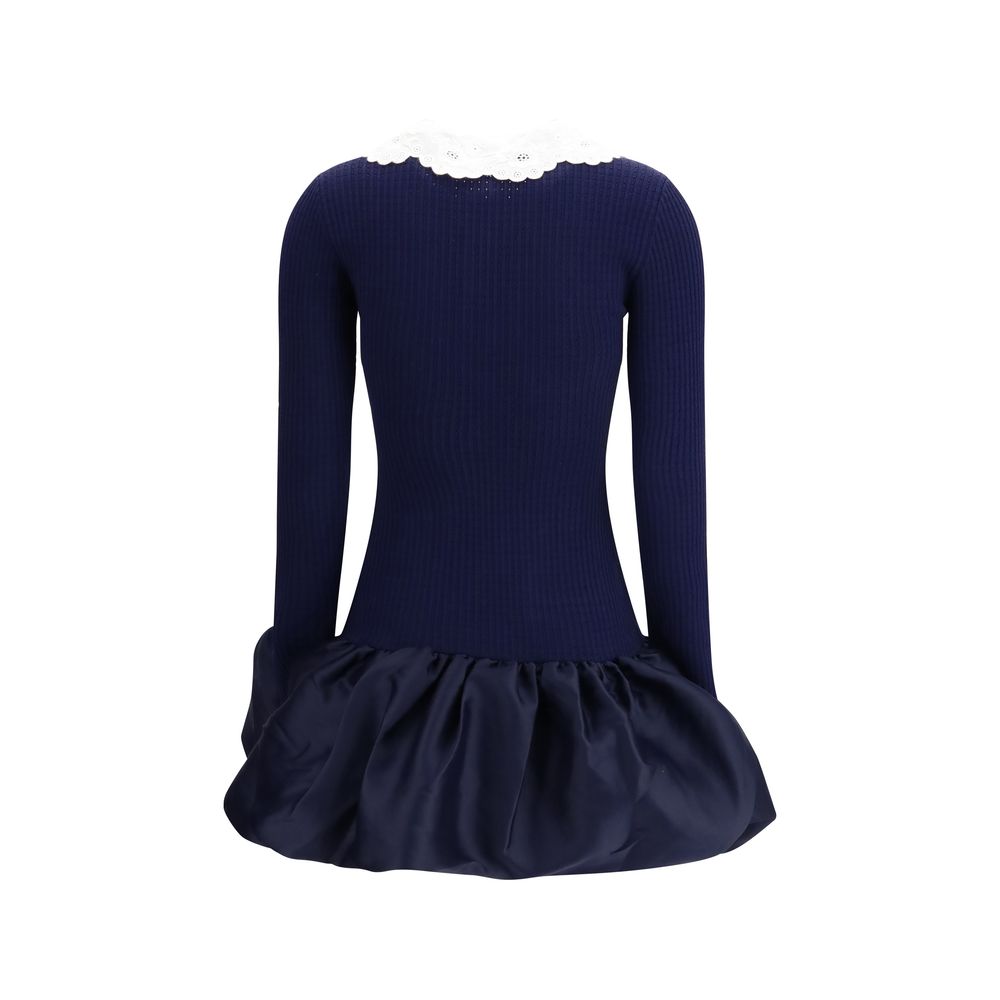 Blue Viscose Cocktail Dress - ventzia