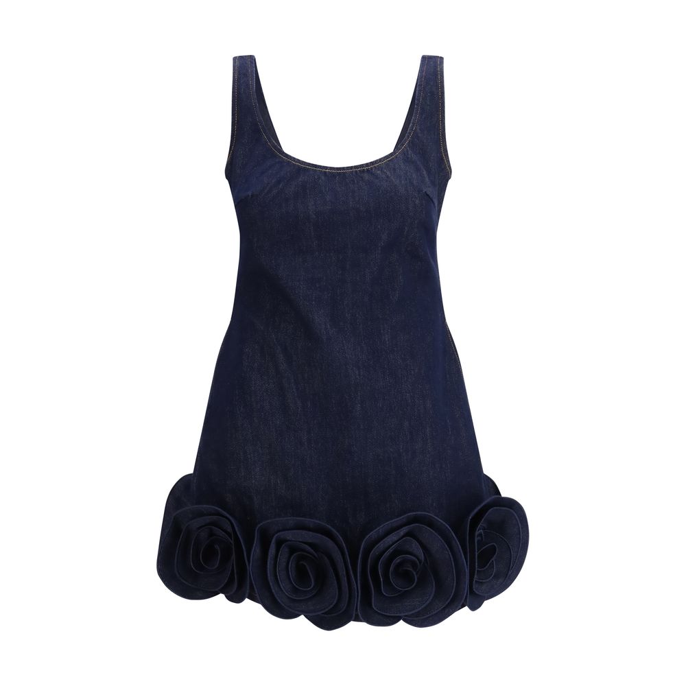 Blue Cotton Casual Dress - ventzia