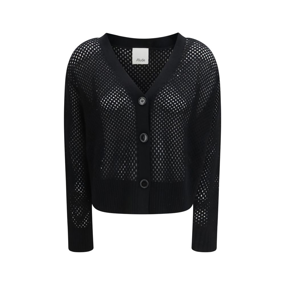 Black Fleece Wool Cardigan - ventzia