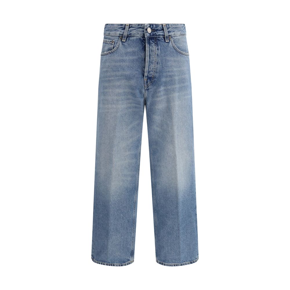 Blue Cotton Boyfriend Jeans - ventzia