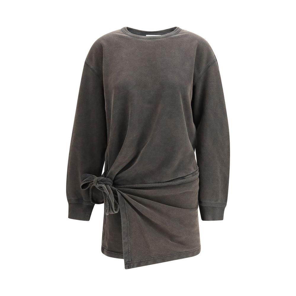 Gray Cotton Casual Dress - ventzia