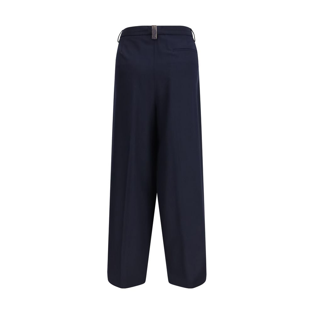 Blue Polyester Casual Pants - ventzia