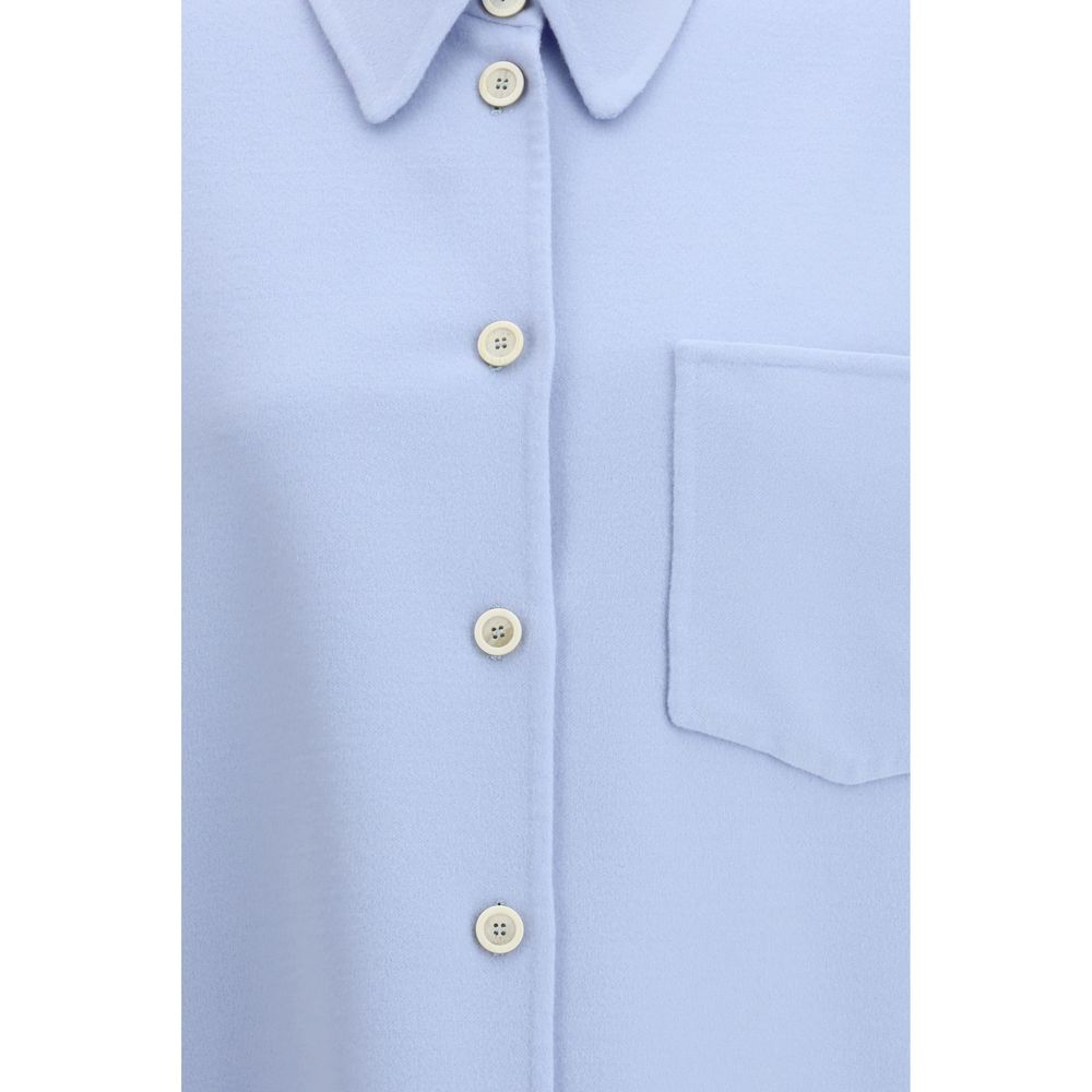 Blue Fleece Wool Shirt - ventzia