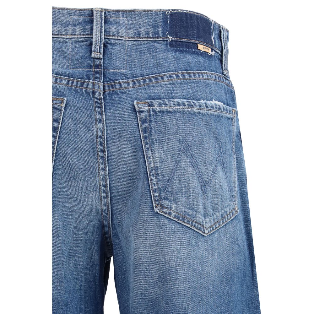 Blue Cotton Flared Jeans - ventzia