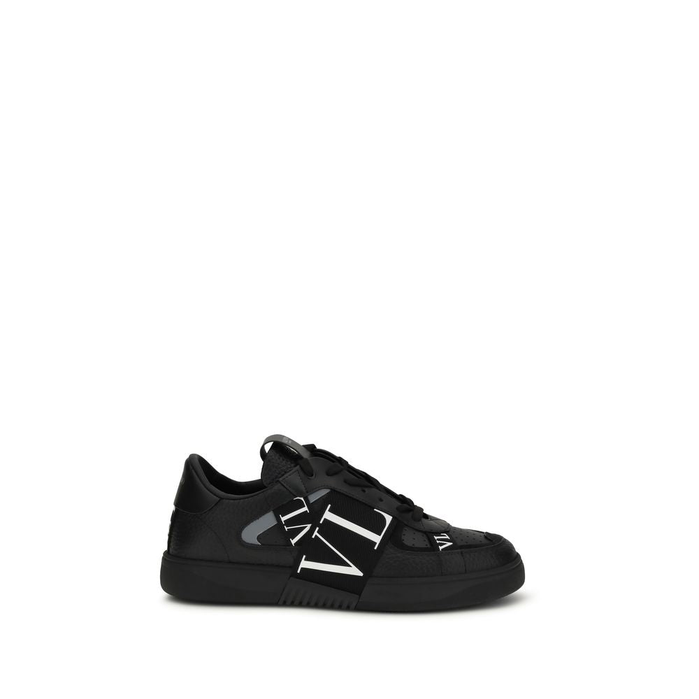 Black Calf Leather Bos Taurus Low Top Sneakers - ventzia