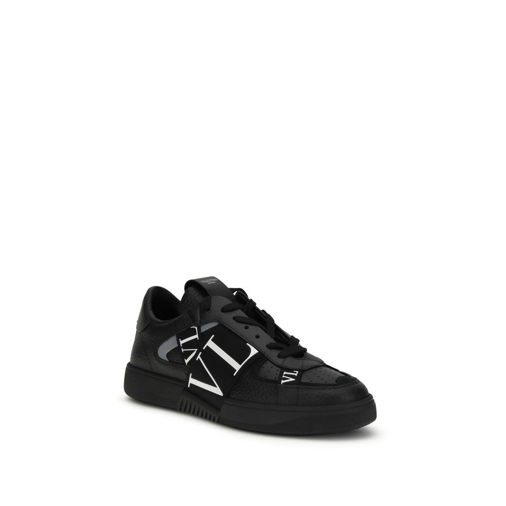 Black Calf Leather Bos Taurus Low Top Sneakers - ventzia