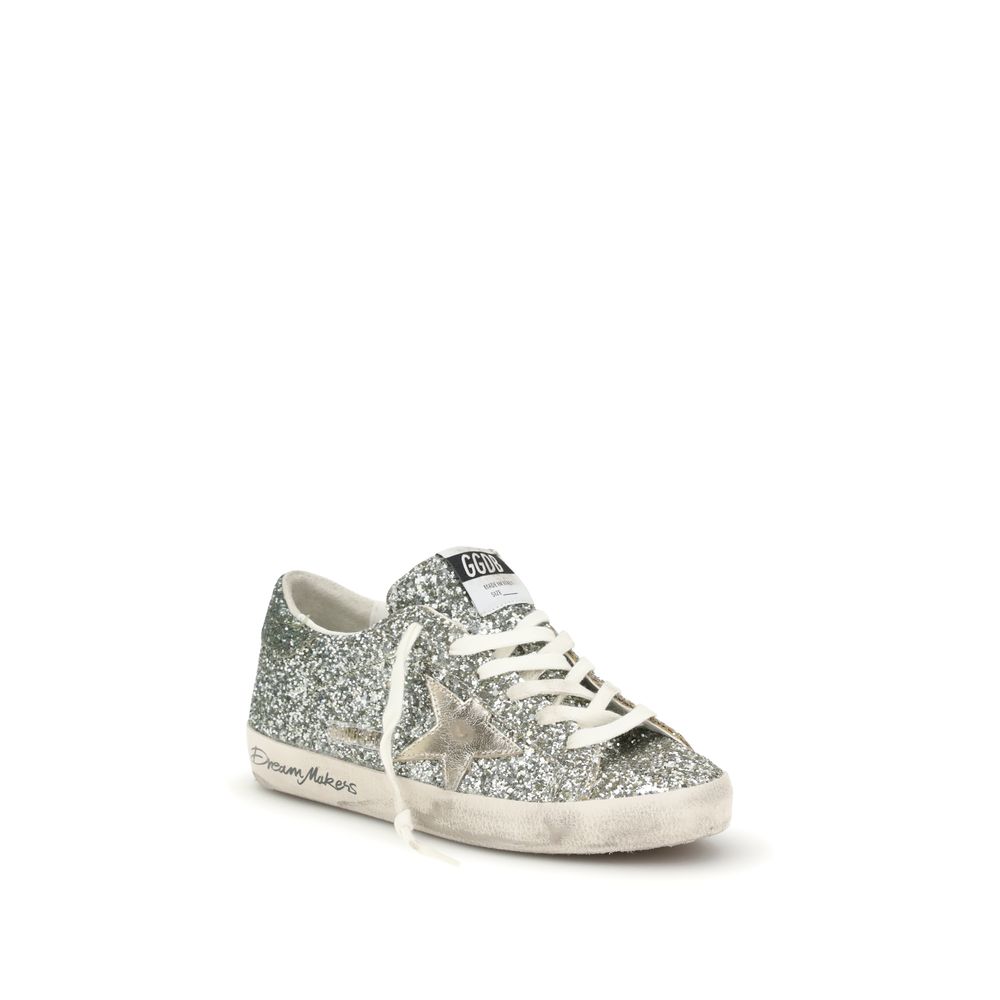 Silver Fabric Low Top Sneakers - ventzia