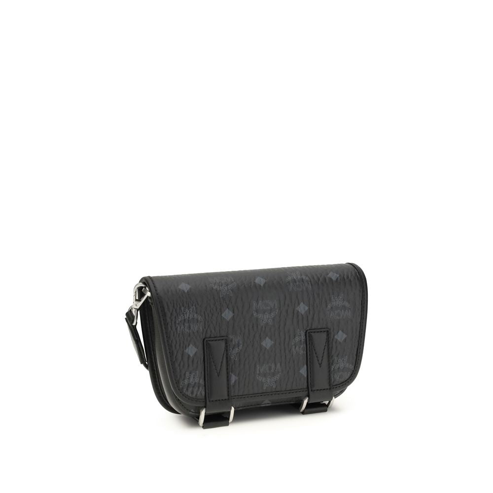 Black Fabric Shoulder Bag - ventzia