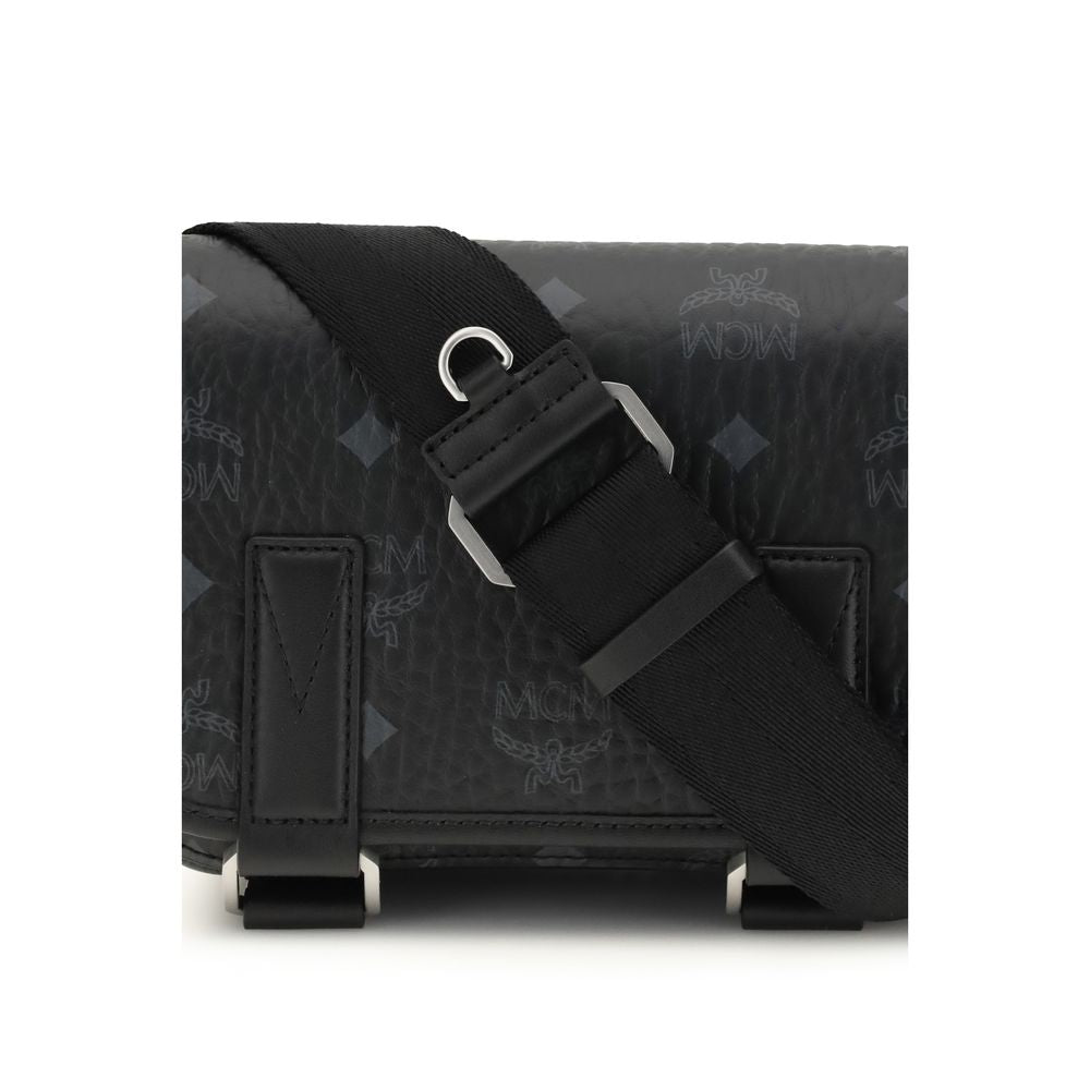 Black Fabric Shoulder Bag - ventzia