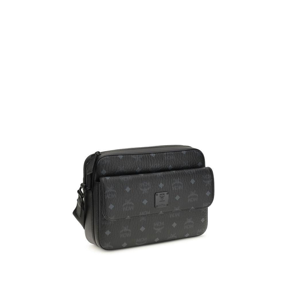 Black Fabric Shoulder Bag - ventzia