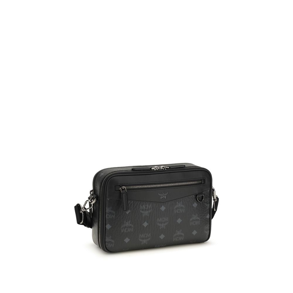 Black Fabric Shoulder Bag - ventzia