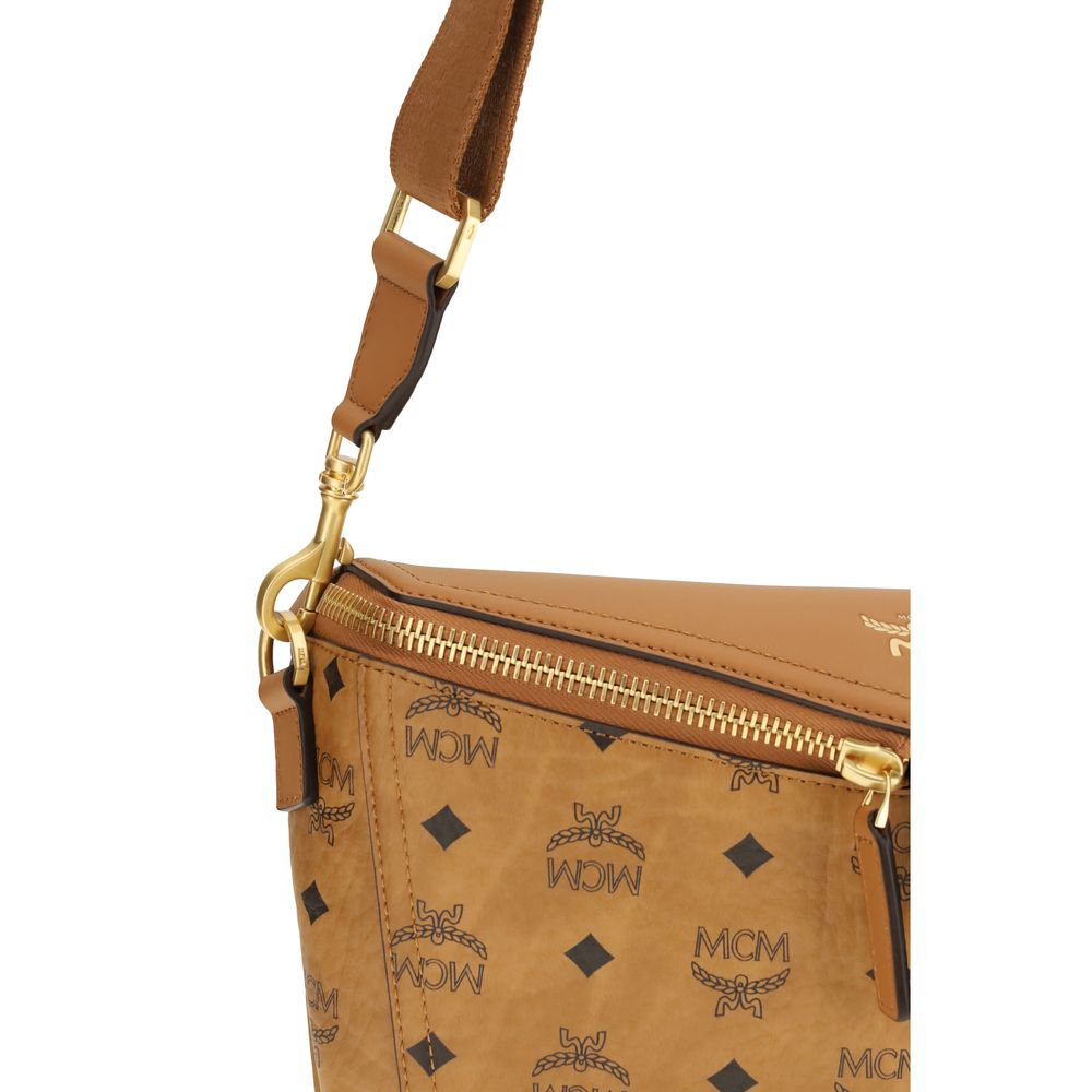 Beige Calf Leather Bos Taurus Shoulder Bag - ventzia