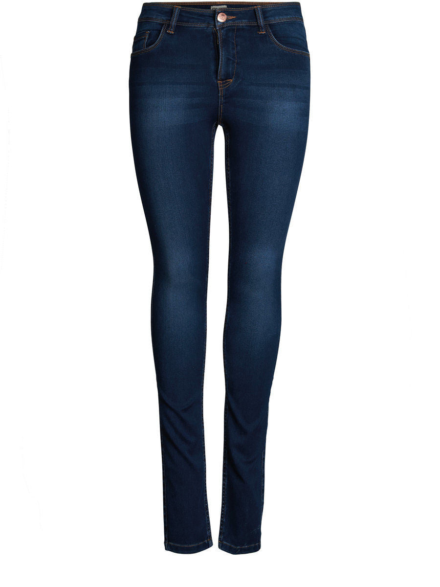 Blue Cotton Skinny Jeans - ventzia