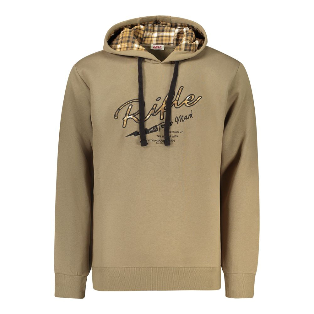 Marrone Cotton Men's Hoodie - ventzia