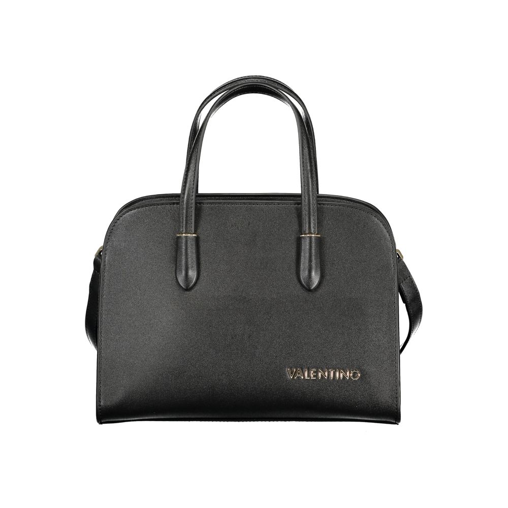 Black Polyurethane Women Handbag - ventzia