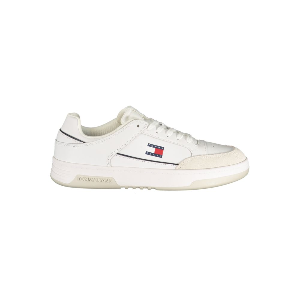 White Polyurethane Men Sneaker - ventzia