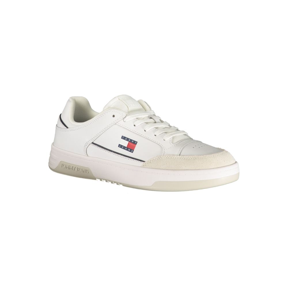 White Polyurethane Men Sneaker - ventzia