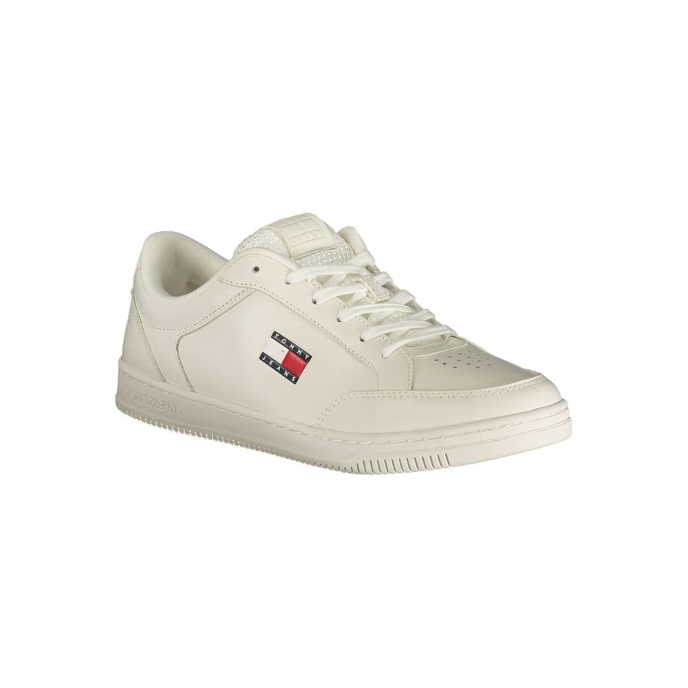 White Polyurethane Men Sneaker - ventzia