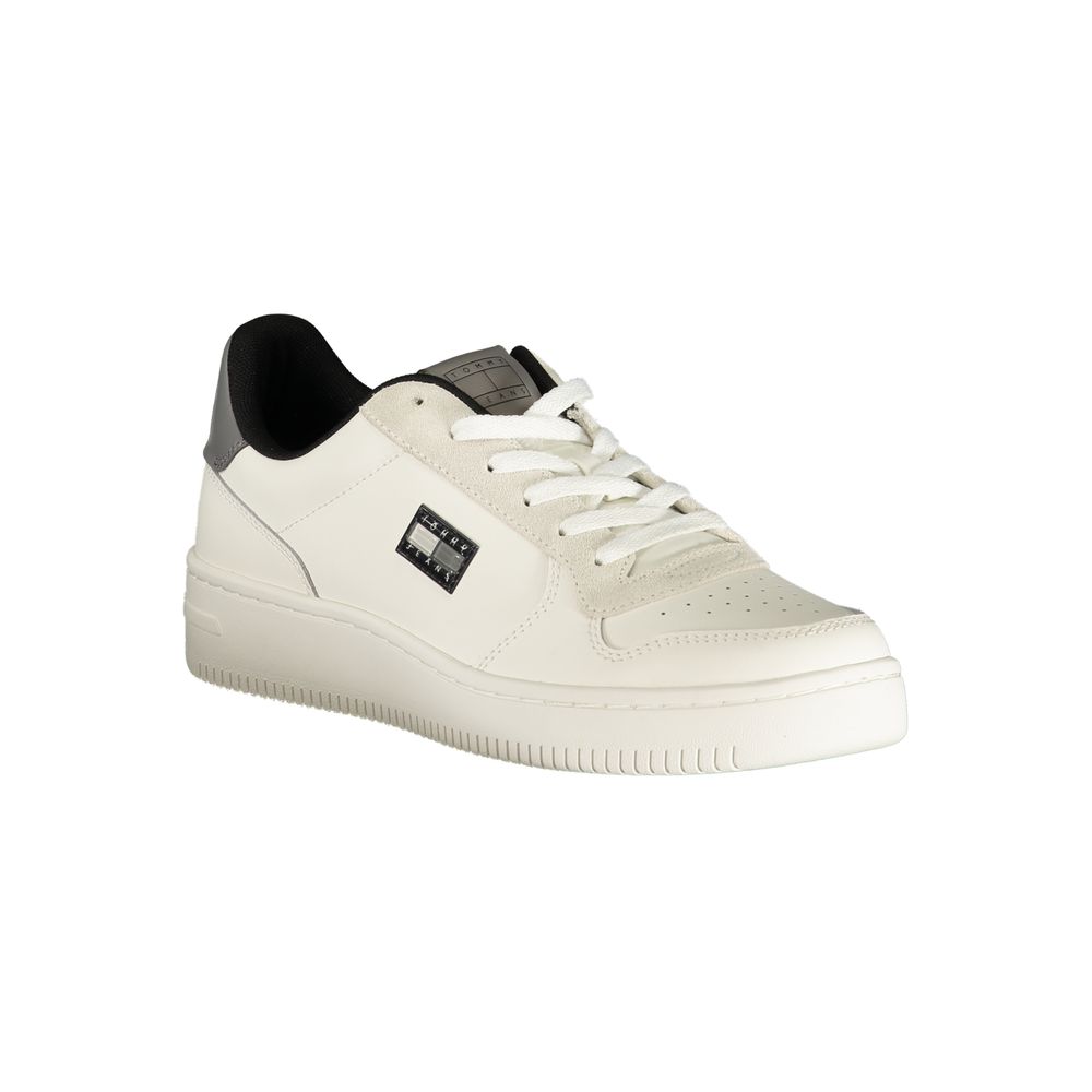 White Polyurethane Men Sneaker - ventzia
