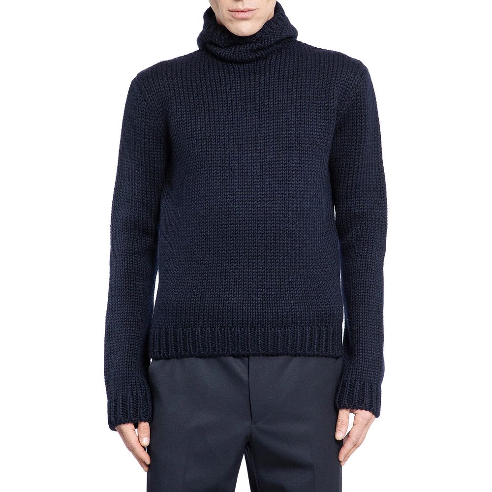Blue Wool Sweatshirt - ventzia