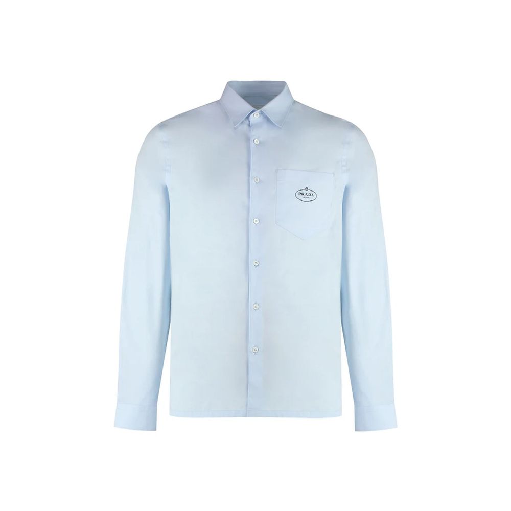 Blue Cotton Dress Shirt - ventzia