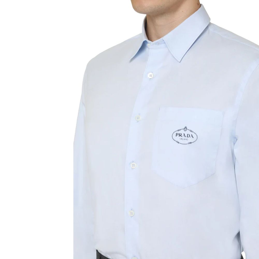 Blue Cotton Dress Shirt - ventzia