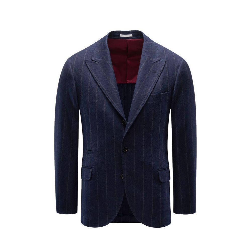 Blue Virgin Wool Blazer - ventzia