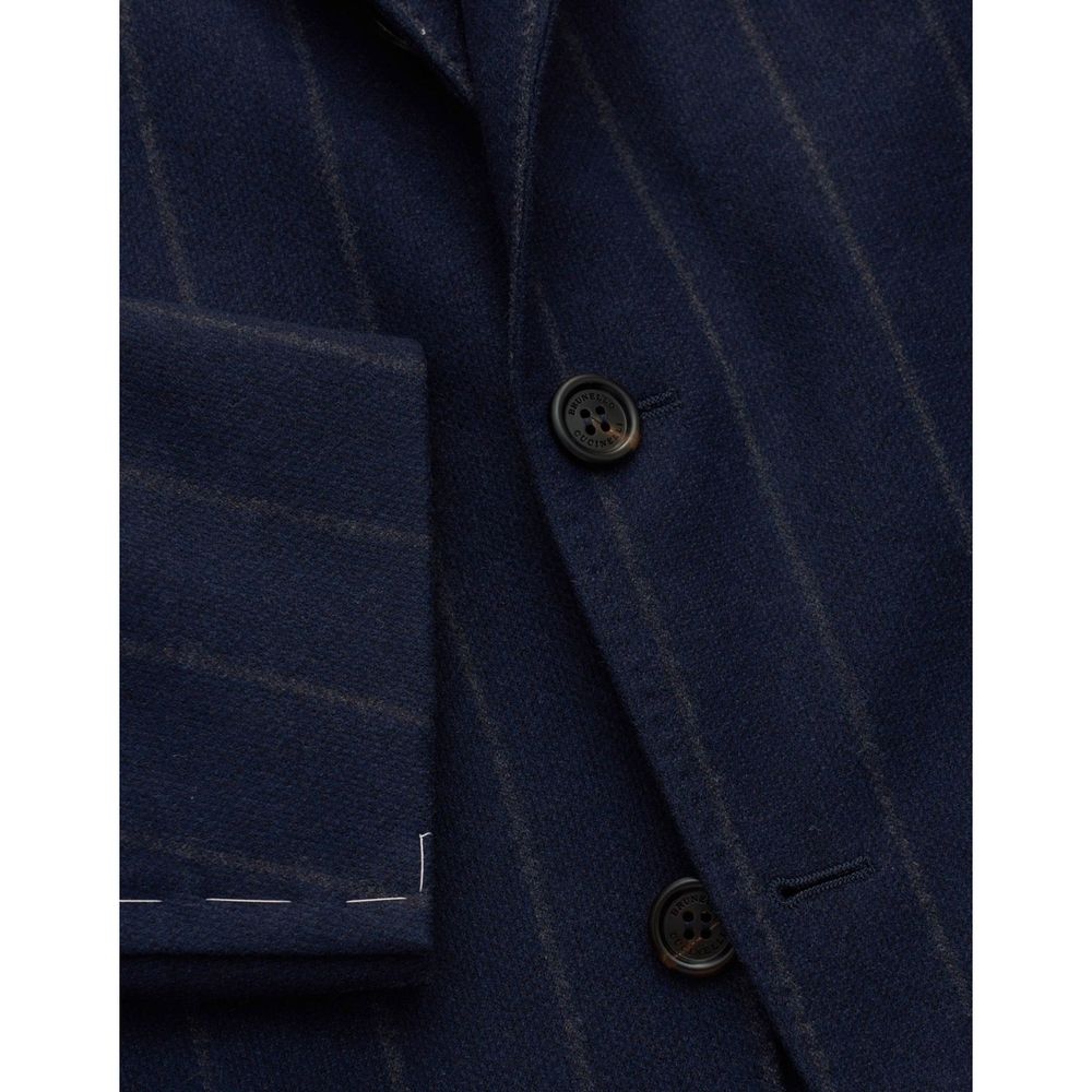 Blue Virgin Wool Blazer - ventzia