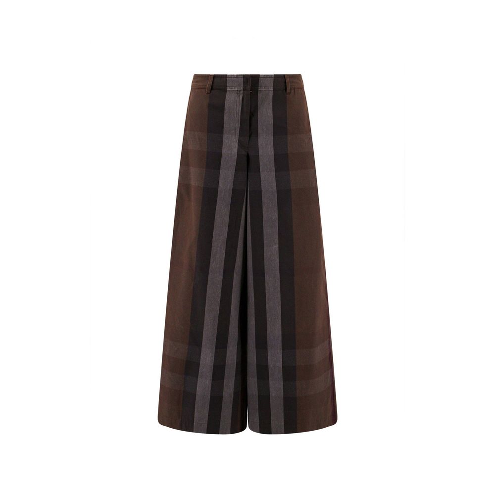 Brown Cotton Casual Pants - ventzia