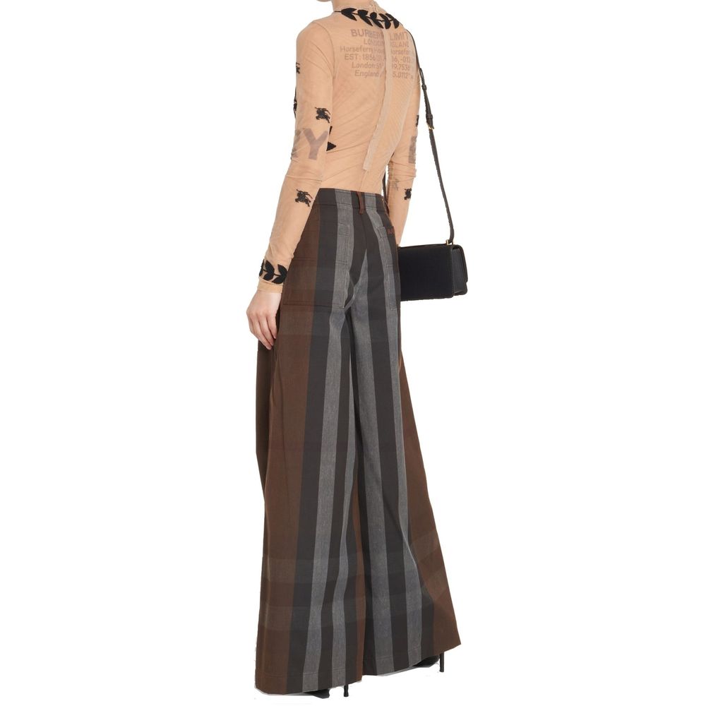 Brown Cotton Casual Pants - ventzia