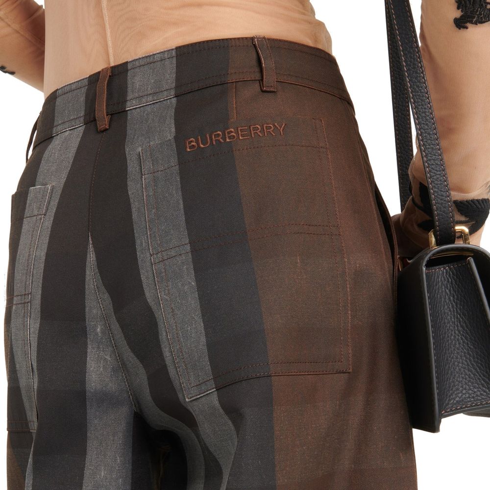 Brown Cotton Casual Pants - ventzia